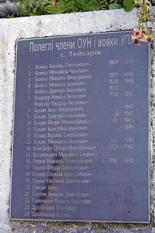 2017 р. Ліва плита з іменами