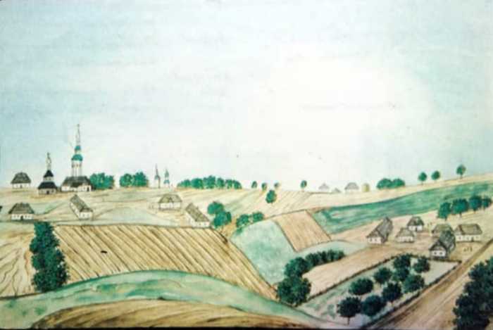 1854 р. Панорама села Гатне