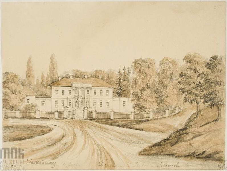 Рисунок Наполеона Орди. Pałac Dzieduszyckich. Widok od strony drogi… Палац Дзедушицьких