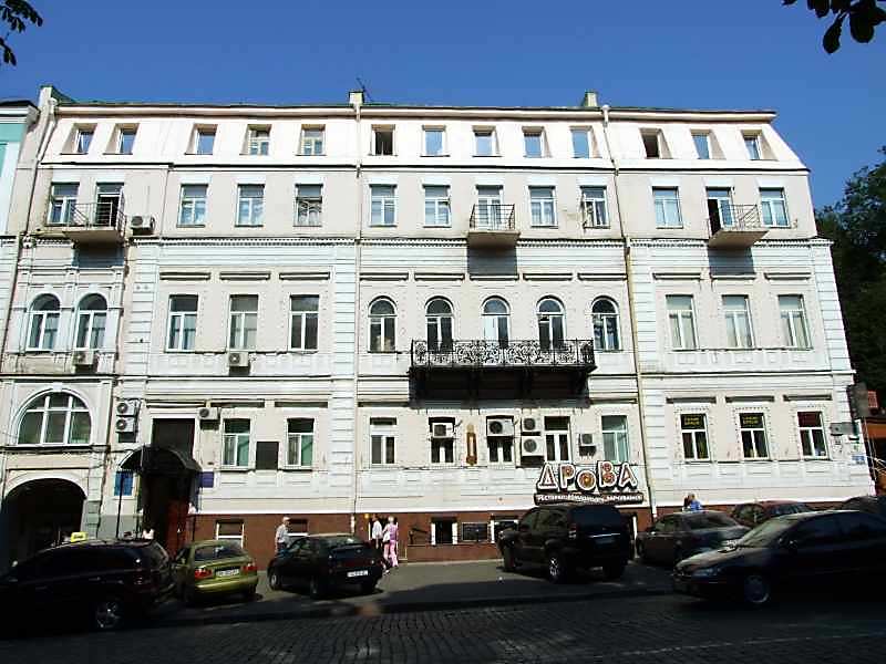The facade of Volodymyrska street -…
