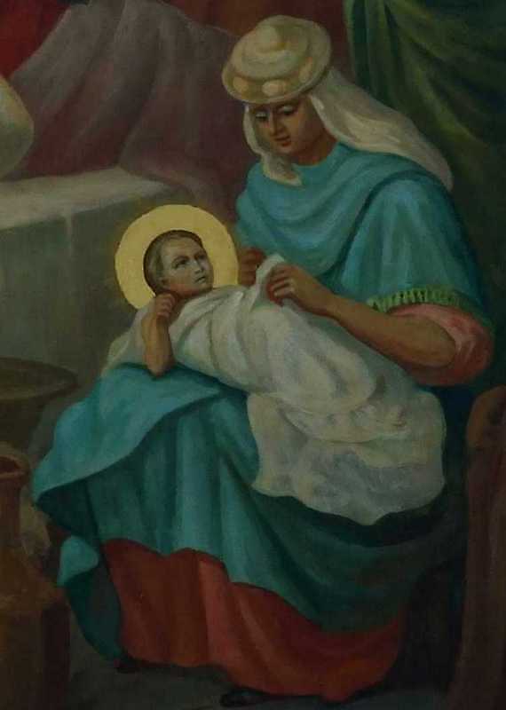 Повитуха з немовлям