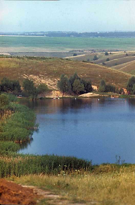 1985 р. Краєвид зі ставком по дорозі…